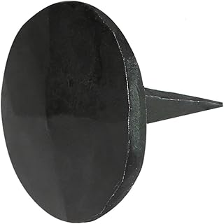 A29 Set of 6 Iron Clavos Decorative Nails, Round Pyramid Decorative Bolt Heads, Wrought Head Nails, Natural Black Iron Nails Finish 0.75 X 1 inch