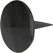 A29 Set of 6 Iron Clavos Decorative Nails, Round Pyramid Decorative Bolt Heads, Wrought Head Nails, Natural Black Iron Nails Finish 0.75 X 1 inch