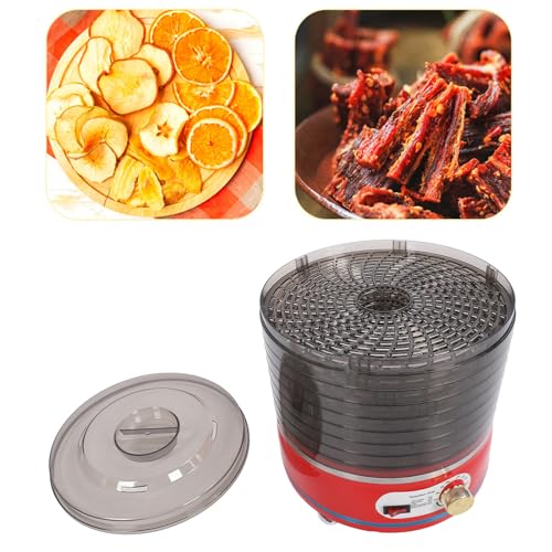 Riuulity Roter Dörrautomat, 8 Tabletts, Multifunktionales Design, Große Kapazität, Geeignet für Obst, Kräuter, Fleisch, Gemüse, EU-Stecker 220–240 V – Bild 6