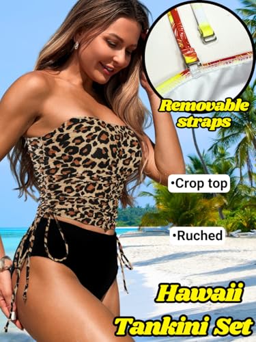 Womens Sexy Tankini Swimsuits, Two Piece Bathing Suits, Ruched Tummy Control, Halter 2025 Full Coverage Swimwear2