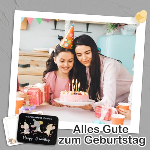 COMOOKA Geldgeschenk Geburtstag mit Karte Ein Paar Mäuse Geldgeschenke Verpackung Metalldose Geburtstag Geldgeschenk Metalldose Schwarz Ein Paar Mäuse Für Dich 11.5 x 8.5 x 2.2