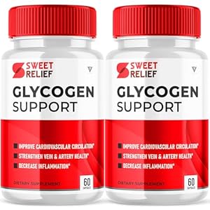 (2 Pack) Sweet Relief Glycogen Support for Joints Blood Vessel Cleaner Releaf, Sweetrelief Glycogen Support Supplement Capsules, Glucogen O Neil Glyco Optimizer Cleanse Control Restore (120 Capsules)
