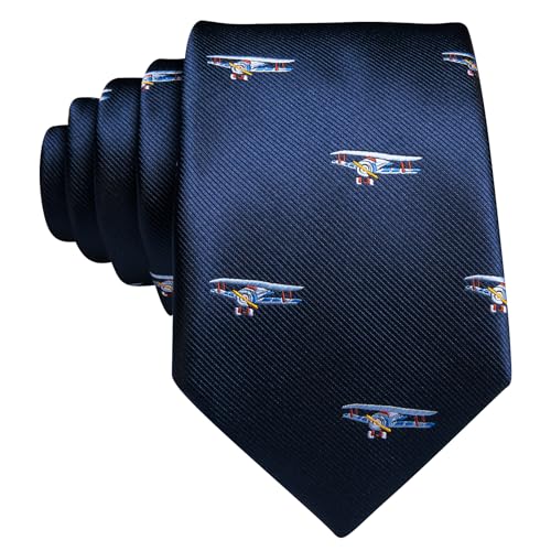 Image of Barry.Wang Silk Ties for Men Fun Necktie and Tie Clip Set for Wedding Party Business Formal Extra Long