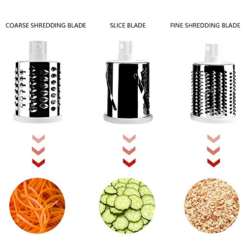 image for BR JUNKER Manual Rotary Cheese Grater - Round Mandoline Slicer with St