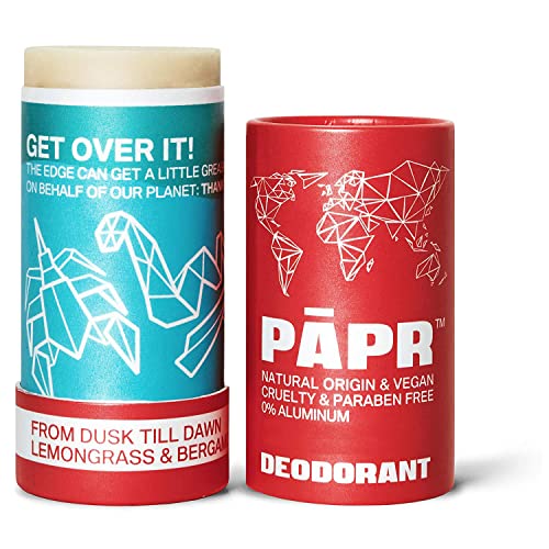 Desodorante natural PAPR-All en paquete de papel, desodorante vegano para hombres y mujeres, sin fragancia artificial, aluminio y libre de crueldad animal, desde el atardecer hasta el amanecer y
