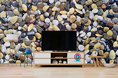 Image of High Gloss Stones (Pebbles) Design Self Adhesive Peel and Stick Wallpaper for Home, Office, Kitchen & Bathroom | Water & Heat Resistance Paper for DIY Decoration - (2 x 4 Feet)