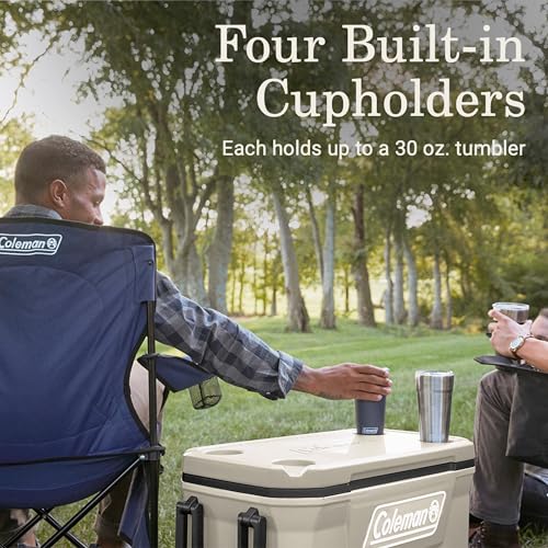 Image of Coleman Classic Series Insulated Portable Cooler, Leak-Resistant Outdoor Hard Cooler Keeps Ice up to 5 Days, 62 Quart, Desert Sand