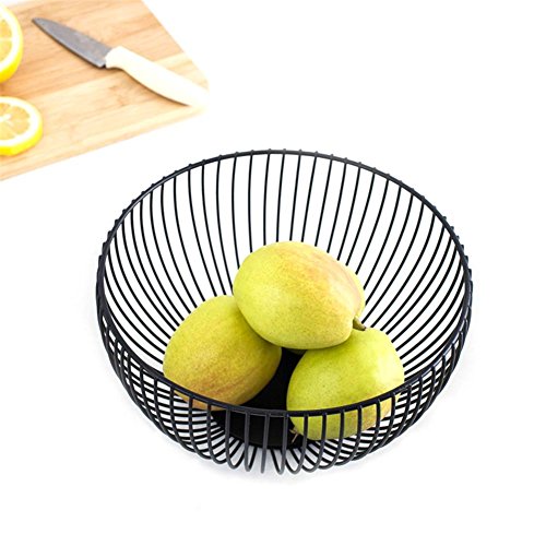 Chengstore fer Art Bol de fruits Maison support à fruits Snack de stockage Affichage Panier, Noir , S-18x6x8.5cm