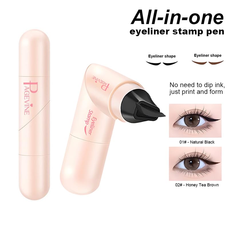 Winged Eyeliner Stamp Double Sided Negro Waterproof miniatura 3