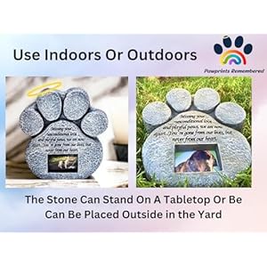 Pet Memorial Stone  Features a Paw Print Photo Frame and Sympathy Poem  Indoor Outdoor for Garden Backyard Marker Grave Tombstone  Loss of Pet Gift  Loss of Dog Gift  Cucciolini Doodles Pet memorial stone  features a paw print photo frame and sympathy poem  indoor outdoor for garden backyard marker grave tombstone  loss of pet gift  loss of dog gift   cucciolini doodles