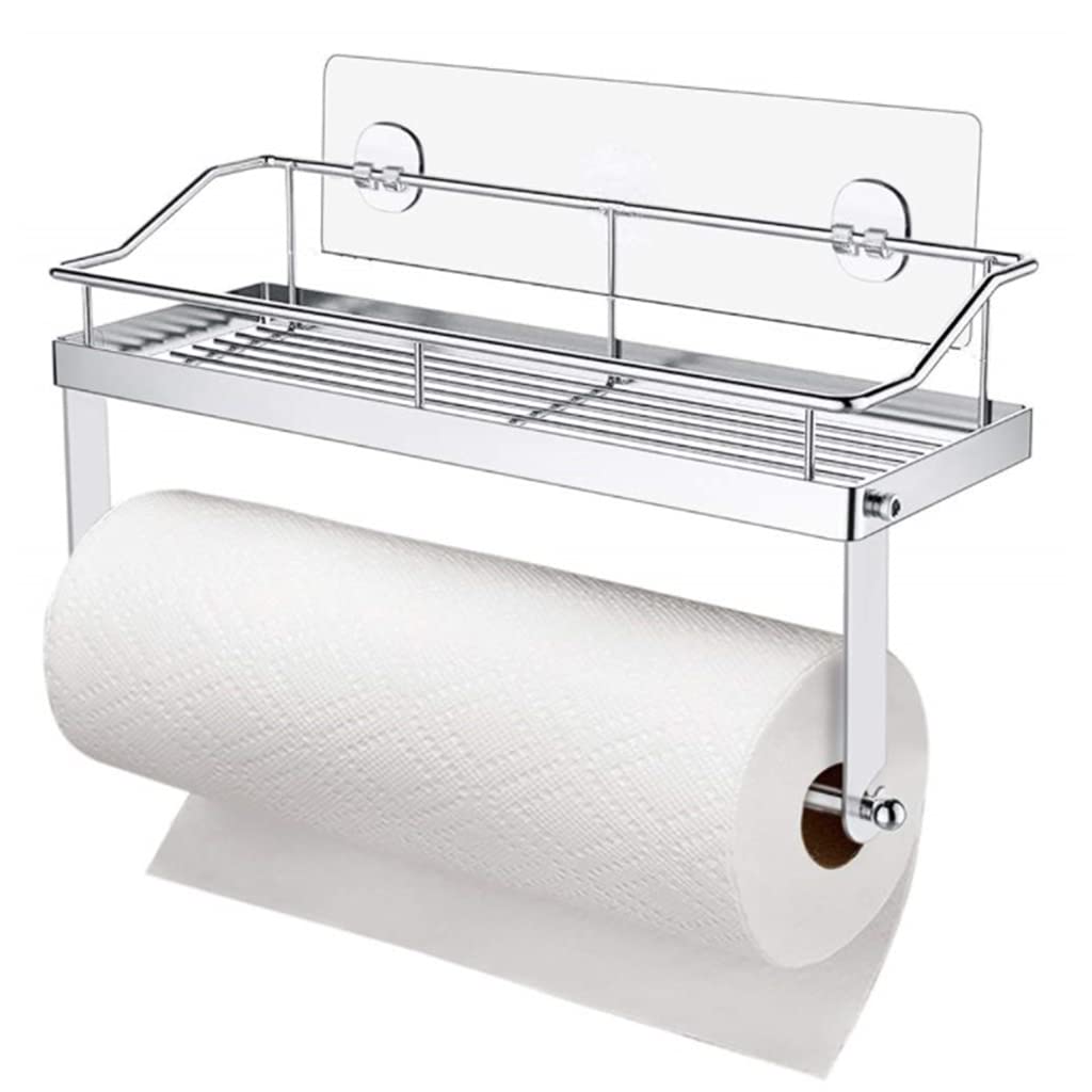 Supporto adesivo da parete per asciugamani di carta con mensola cucina bagno nizzatore mensola portaogtti cestino nizzatore