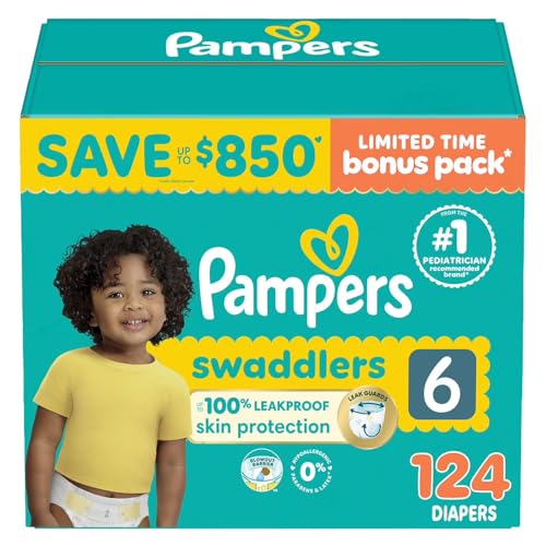 Image of Pampers Swaddlers Diapers, Size 6 (35+ Pounds), 112 Count