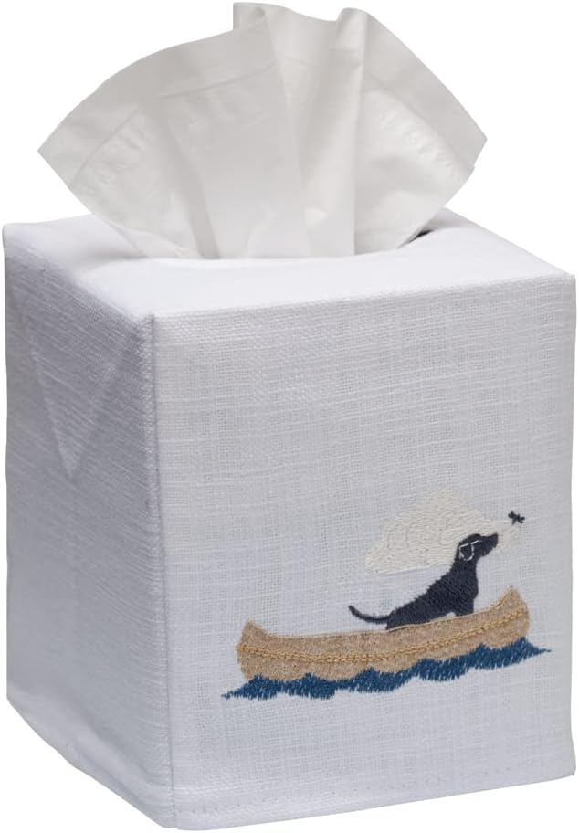 Jacaranda Living Tissue Box Cover, One Size, White
