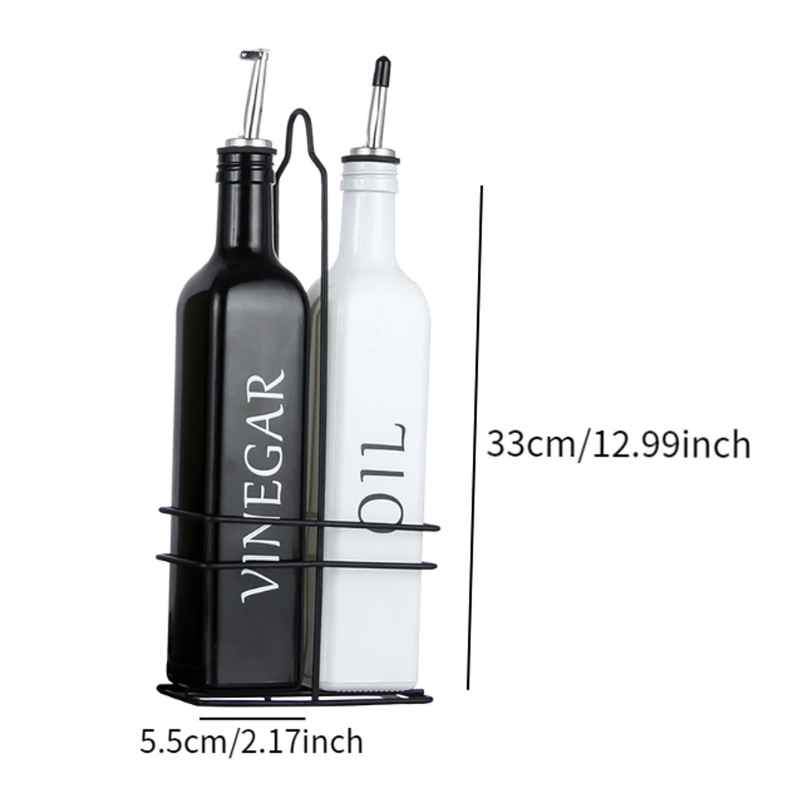 Juego de Dispensador de Aceite Y Vinagre de 500 Ml (17) Botella Dispensadora de Vinagre Negra Botella Dispensadora de Vinagre Blanca