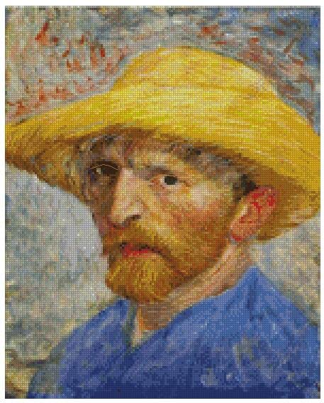 Point de croix Vincent Van Gogh en coton brillant pour grand tableau de salon