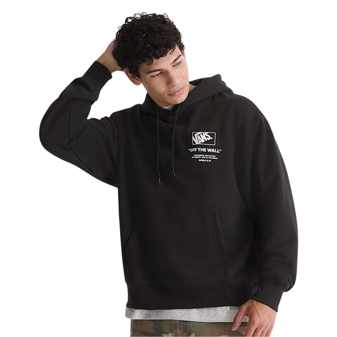 Vans Stacked Hi Pullover Hoodie - Black/White -  XL