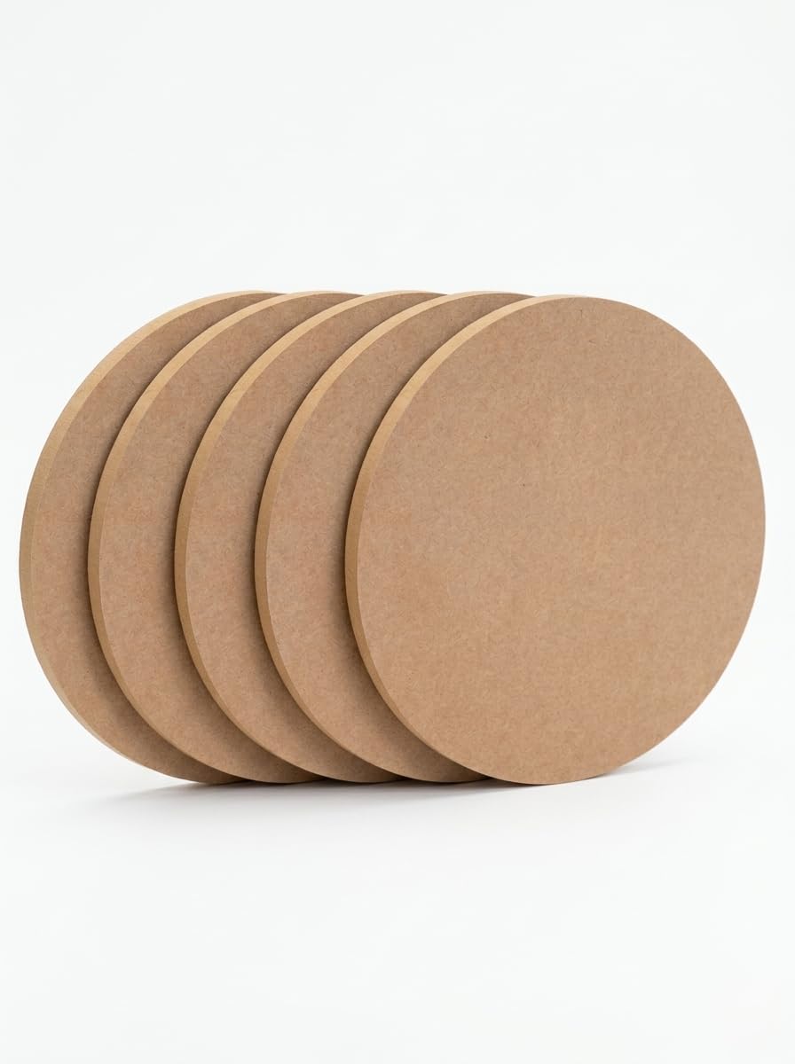 MDF Round Board 6mm Thick – Plain Wooden Circle Cutouts for DIY Art & Craft, Painting, Resin Art, Mandala, Wood Burning & Home Decor (Pack of 4) (4 x 4 inch)-image-9