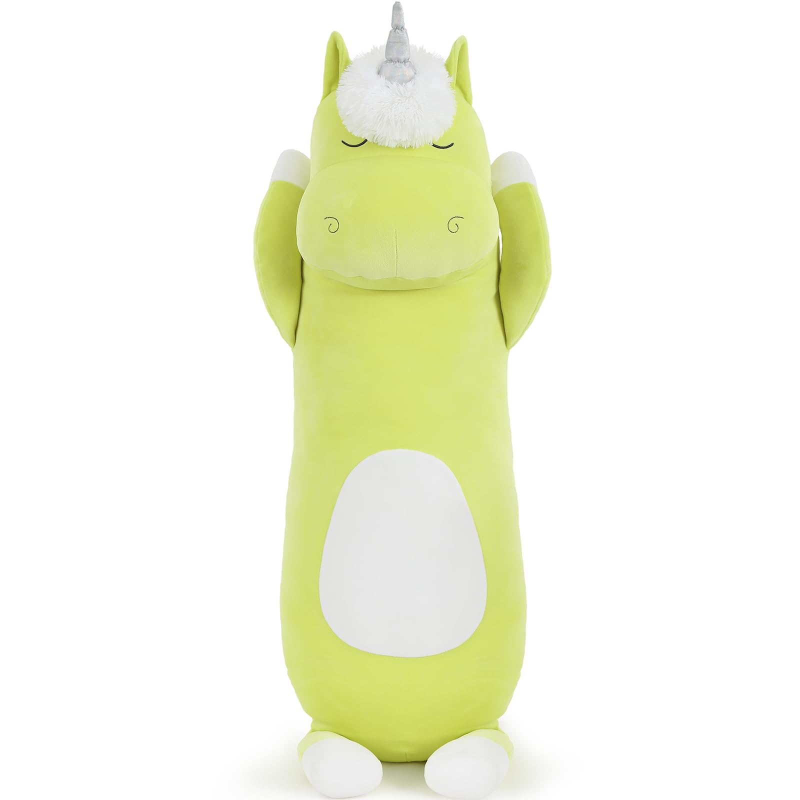 MorisMos 36.2" Unicorn Body Pillow Large Hugging Pillow Unicorn Stuffed Animal,Soft Plush Toy for Kids Girl, Animal Body for Christmas Birthday Valentine's Day, Green
