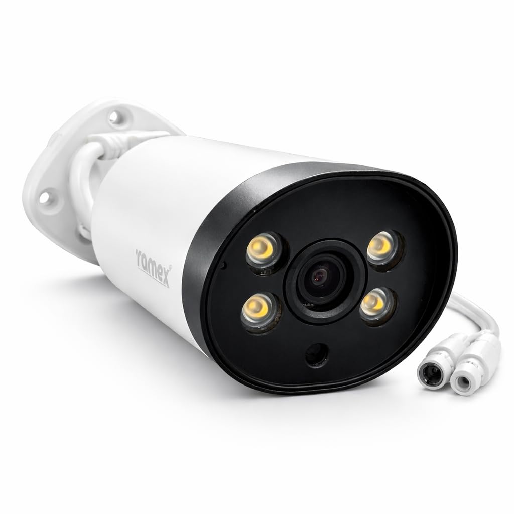 Hanutech 4MP [Color Night Vision + Built-in Audio Mic] Dual Warm LED, 3.6mm Low Light IR Fixed Bullet Network CCTV Camera ONVIF POE Night Version, Outdoor Wired Network IP Camera- 1 Year Warranty-image-16