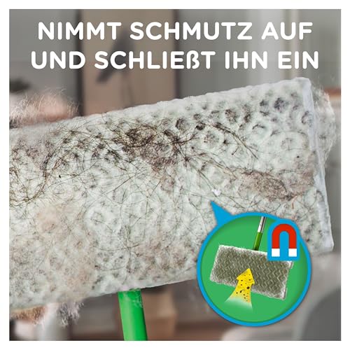 Swiffer 2in1 Kit, 1 Bodenwischer + 8 Trockene Bodentücher Und 1 Staubmagnet + 1 Tuch, Ideal Für...