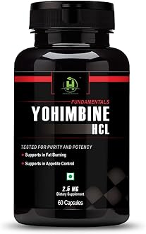 Healthy Nutrition Yohimbine -HCL 2.5mg Yohimbine Veg (60 Capsules) For Men & Women for Weight Management, Fat Burner