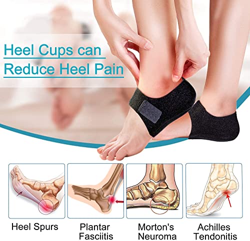 51Cl+Q0KlcL 2 x Heel Pads, Heel Sleeves, Gel Heel Protectors for Plantar Fasciitis, Achilles Tendonitis, Bone Spurs, Heel Cups, Heel… - Image 3