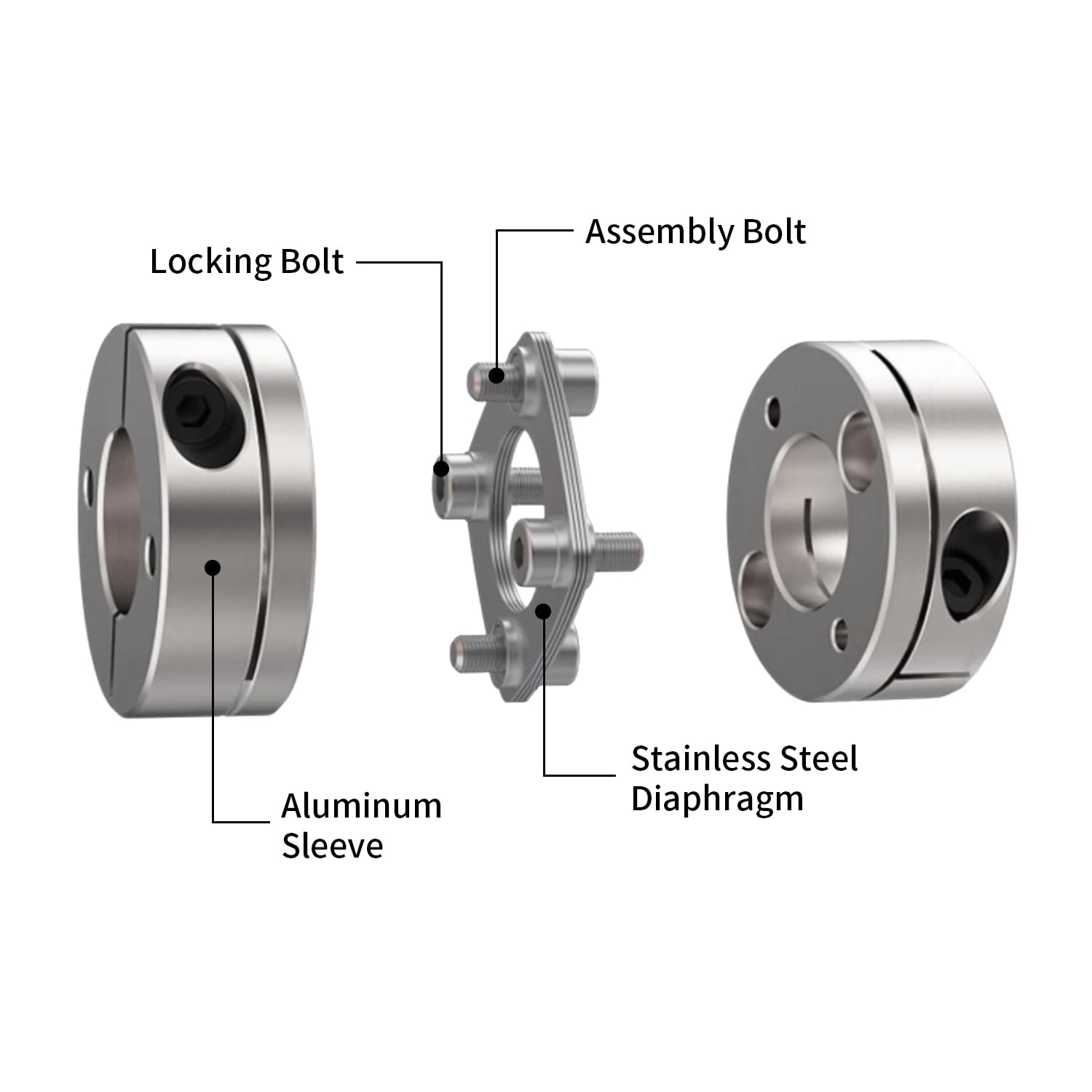14 mm bis 20 mm flexible Membrankupplung, D56 L45 Aluminium 1 Membran-Motorwellenkupplung für 3D-Drucker CNC-Maschine Servo-Schrittmotor