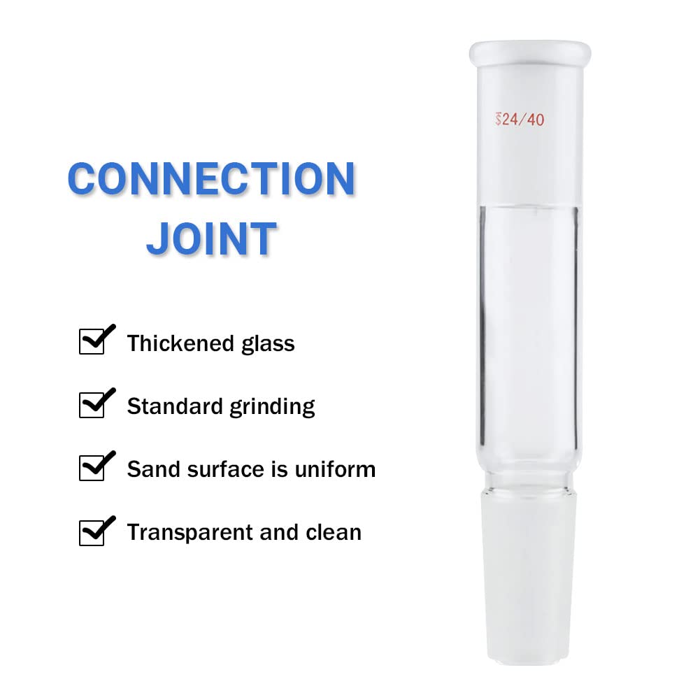 Lab Glass Connector Snapklik.com : Glass Straight Connecting Adapter 70mm Between 24/40 ...