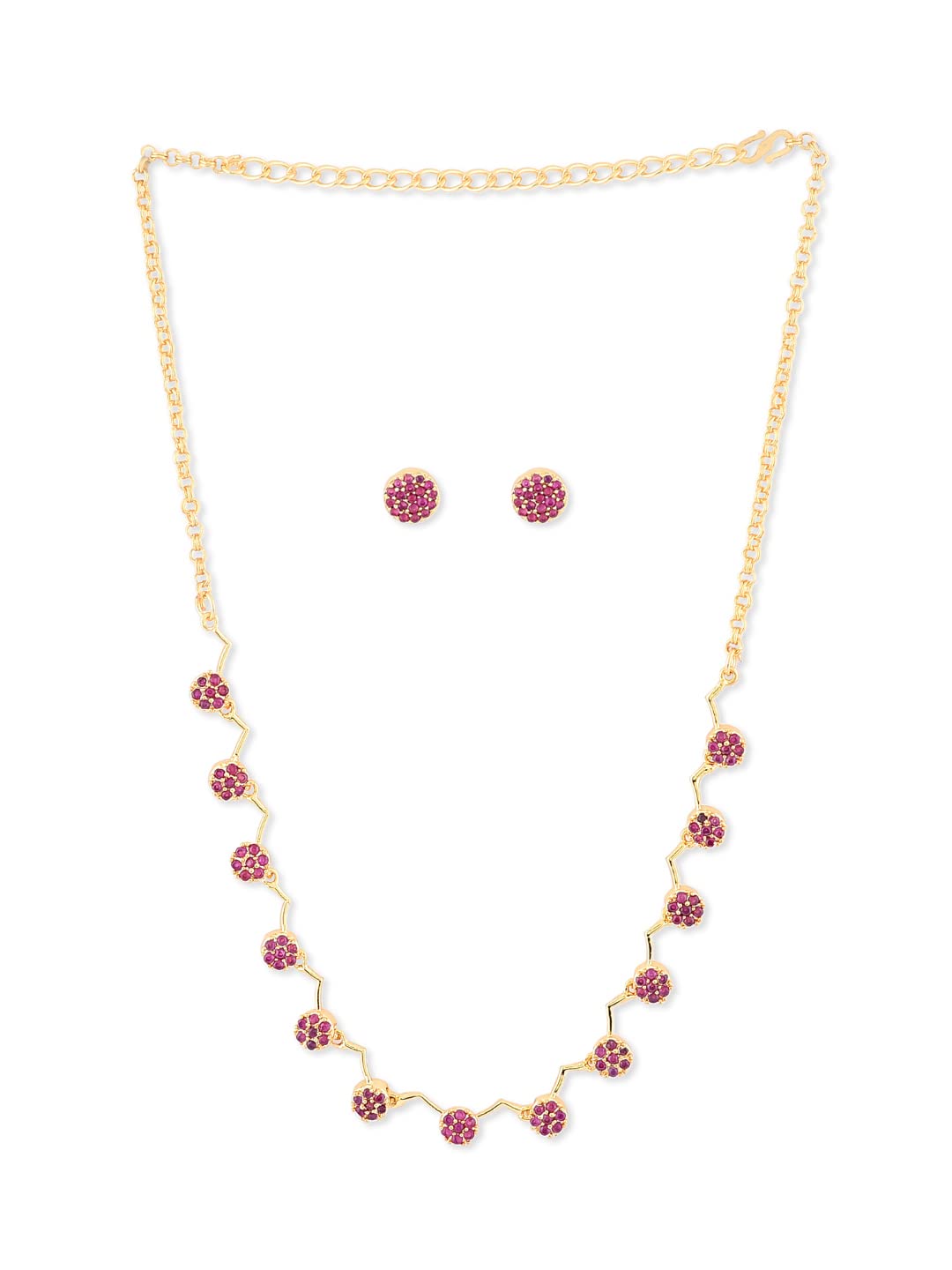 ZAVERI PEARLS Ruby Color Stones Studded Necklace Set For Women-ZPFK8979 (B07X93QN5Y) Amazon Price History, Amazon Price Tracker