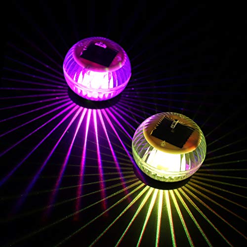 OSALADI 2 peças de luzes solares flutuantes para piscina, bolas de luz flutuantes que mudam de cor p