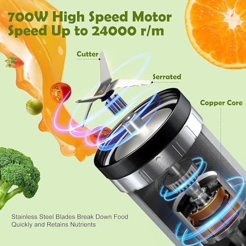 Blender-and-Food-Processor-Combo-Blender-for-Shakes-and-Smoothies-Personal-Blender-Small-Blender-Suitable-for-Kitchen-Home-700W-Electric-Blender-with-Mixer-GrinderBlenderChopper