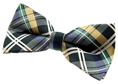 Retreez Men Elegant Tartan Plaid Check Woven Microfiber Pre-tied Bow Tie (5