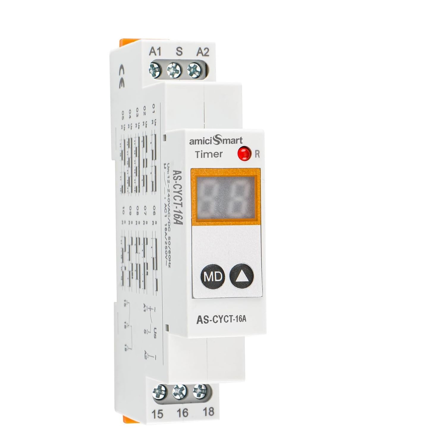 amiciSmart Multi-Functional On, Off Delay, Cycle Timer Switch, 0.1 sec to 99 Days Range with 20 Function Modes, AC/DC Time Relay (16A) (B0D9CVD3RF) Amazon Price History, Amazon Price Tracker