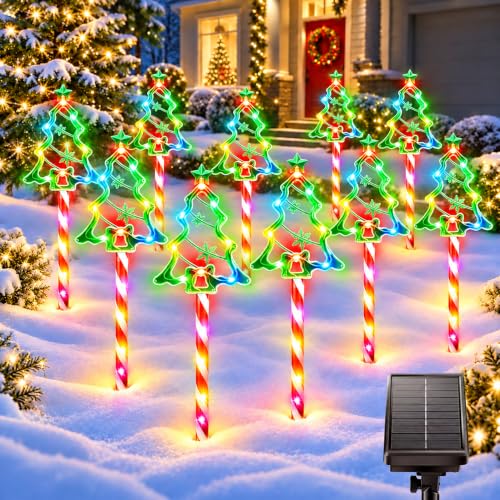 Garpar Christmas Outdoor Decorations 130LED Solar Pathway Tree Stake Lights - image 7