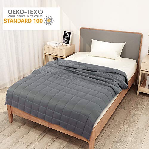 Homde Weighted Blanket with 4.7’’ x 4.7’’ Small Compartments Oeko-Tex & SGS Certified