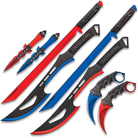 BLACK LEGION Fire and Ice Battle Set - Stainless Steel Blades, TPE Karambit Handle, Cord-Wrapped Sword Handles, Nylon Sheaths – Ideal Set for Aspiring Warriors Cover