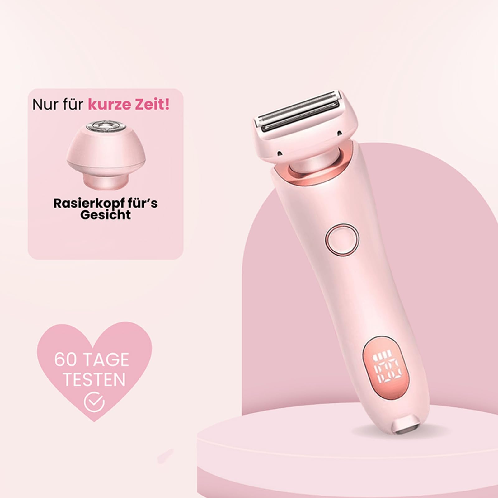 Rasierer Damen Elektrisch, Intimrasierer für Frauen,Smooth Skin,Elektrische Trimmer Rasierer mit LED-Anzeige für Damen (2 Stück)