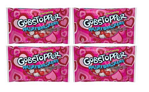 Seasonal Valentine's Day Gobstopper Heartbreakers Jawbreaker Candy, 12 Oz (Pack of 4)