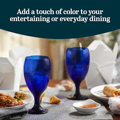 Libbey 4116SRB Premiere Cobalt Iced Tea Glasses, Stylish Cobalt Blue Drinking Glasses Set Of 12, Dishwasher Safe Stemmed Water Goblets thumb #1