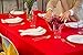 E-TEX Rectangle Tablecloth - 60 x 102 Inch Rectangular Table Cloth for 6 Foot Table in Washable Polyester Red