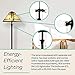 Lavish Home Tiffany Style Floor Lamp – Mission Design Standing Light with Art Glass Lampshade and 2 LED Bulbs – Vintage Look Accent Décor
