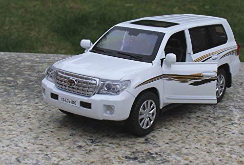XENITH Die-Cast SUV 7 Seater Land Cruiser 4 Wheel Drive Metal Car with Pull Back Action, 4 Openable Doors, Engine Cover, Tail with Front and Rear Light and Music for Boys and Girls