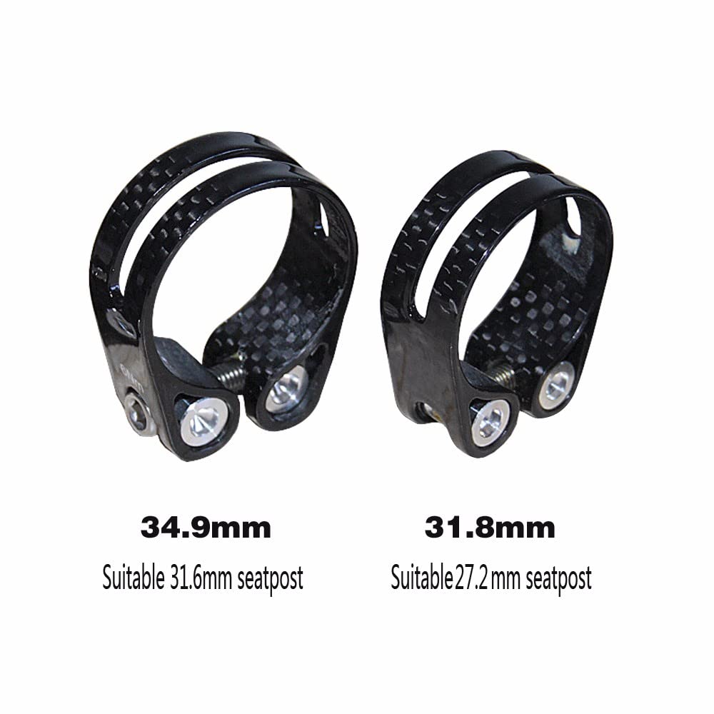 Bicicletta Sella Morsetto Morsetto reggisella for bicicletta leggero 14g in fibra di carbonio 3k lucido/opaco 31,8 mm adatto for reggisella da 27,2 mm 34,9 mm adatto for reggisella da 31,6 mm Morsetto
