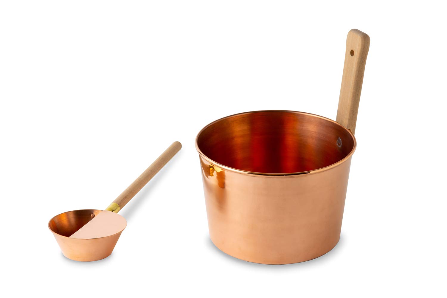 コッパーロウリュ桶 サウナ 桶 コッパーロウリュひしゃく サウナ用 ２点セット コッパーロウリュ桶 サウナ 桶 コッパーロウリュひしゃく サウナ