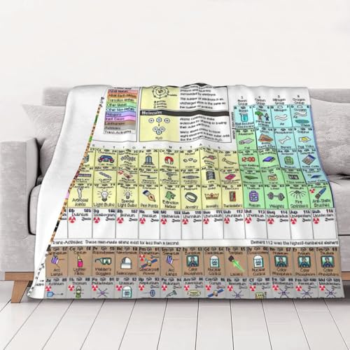 Couverture tableau périodique en flanelle douce pour lit et canapé - 2