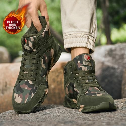 Image of High-top Sports Canvas Camouflage Shoes Suitable for Outdoor Mountaineering and Hiking Training