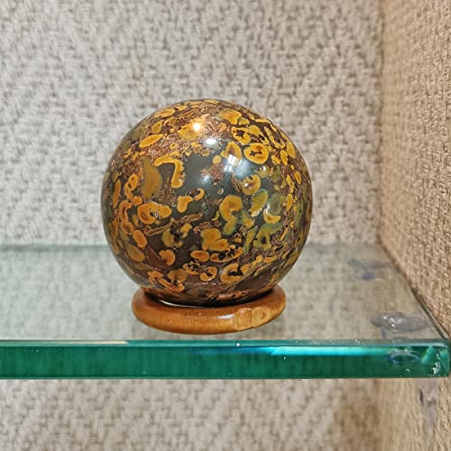 Image of Shubhanjali Healing Crystal Stone Sphere Vastu Natural Ajooba Jasper Crystal Sphere Ball Crystal Ajooba Jasper Stone Sphere for Home Decor Showpieces Table Decor Meditation 350-400 Gm