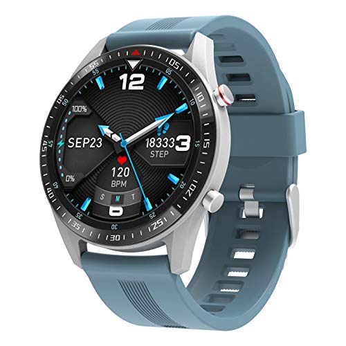 Smartwatch Rund 1.3" Voller Touchscreen Sportuhren für Damen Herren Fitnessuhr Wasserdicht Armbanduhr mit Pulsmesser Blutdruck Stoppuhr