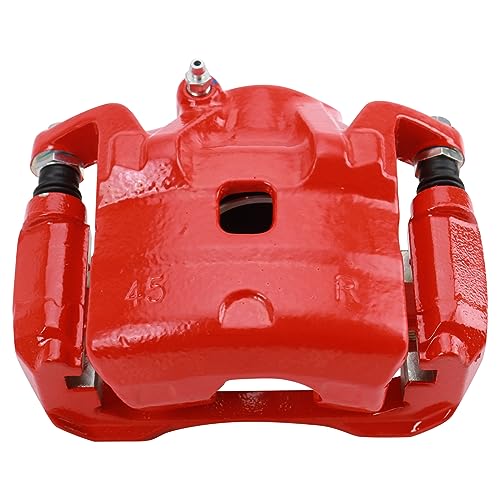 Image of TRQ Front Right Brake Caliper w /Bracket Performance Red Passenger Side | For 2007-2009 Nissan Altima 2007-2010 Sentra