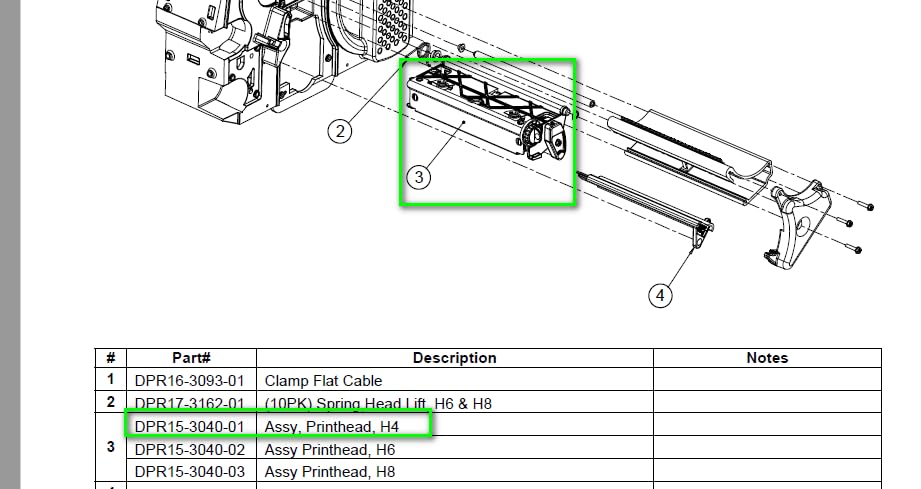 FHIEORY Assy,Printhead Carriage for Datamax H-4212 H-4310 H-4408 H-4606 Thermal Barcode Label Printer DPR15-3040-01